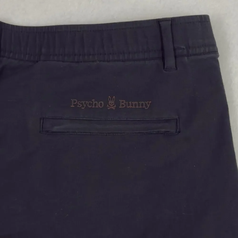 Psycho Bunny Tech Jogger Mens Large Black Nylon Cotton Stretch Golf Casual